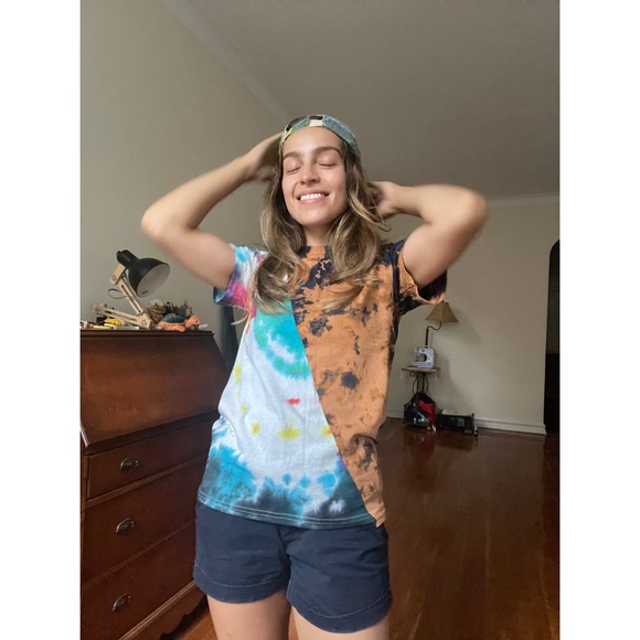 Alexander Kelly split tie-dye | reverse tye-dye soNY tee ~ Small - Picture 7 of 8